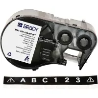 Brady M4C-500-595-BK-WT, Vinyl, Weiss auf Schwarz, 12.70 mm x 7.62 m, permanent, Endlos
