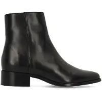 Manfield Schwarze Lederstiefeletten | Größe 39