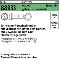 Industrial Quality Supplies Sechskantflanschschraube R 88933 Sperrz. VG M 12 x 35 100 galvanisch verzinkt