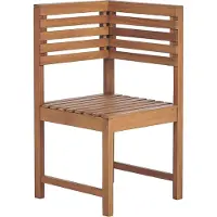 Beliani Eckmodul für Eckbank Hellbraun Akazienholz Eckstuhl Ecksessel Landhausstil Outdoor Garten Terrassse Ausstattung Möbel