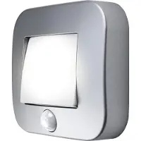 Osram NIGHTLUX Hall Nachtlicht, Silber, IP54, Bewegungssensor, batteriebetrieben, kaltweißes Licht, 4000 K, ideal für Flure und Eingangsbereiche