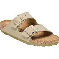 Birkenstock für Damen. 1027697 Leder-Sandalen Arizona Birko Flor (Schmale Passform) grün (36), Wohnung, Keine, Lässig