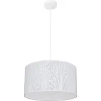 Globo Lighting Hängeleuchte Metall weiß, Kunststoff weiß, Höhe kürzbar, Schirm mit Baum-Nachbildung, ø: 380mm, H: 1200mm, exkl. 1x E27 40W 230V