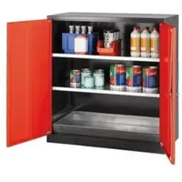 ASECOS Chemikalienschrank CS-CLASSIC, Flügeltüren, Front Verkehrsrot, B 1055 x T 520 x H 1105 mm