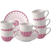 Villeroy & Boch Fleur Couleur Espressotasse mit Untertasse 70 ml 6er Set - Cassis