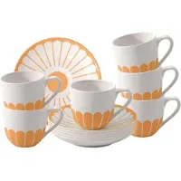 Villeroy & Boch Fleur Couleur Espressotasse mit Untertasse 70 ml 6er Set - Soleil