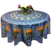 You do it Tischdecken - PROMO WÄSCHE - Weizenstrauß - Polyester - 180cm - blau