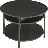 En.casa Couchtisch 'Kandas' mit Hebeplatte rund 70 x 49 cm Stahlgestell Schwarz