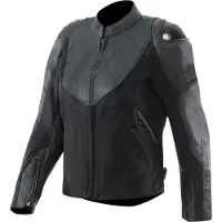 Dainese Iperattiva Damen Schwarz Leder-/Textil Motorradjacke Größe 48