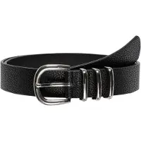 ONLY Synthetikgürtel "ONLVIOLA PU JEANS BELT ACC", Damen, Gr. 85, silber (schwarz detail:silber metal), Lederimitat, unifarben, Gürtel Synthetikgürtel