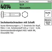 Industrial Quality Supplies Sechskantschraube ISO 4014 m.Schaft M 16 x 120 12.9 flZnL 480h zinklamellenbesch.