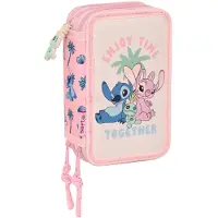 Disney Federmäppchen mit Zubehör Lilo & Stitch Beach Rosa 12,5 x 19,5 x 5,5 cm 37 Stücke