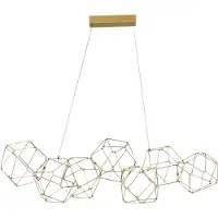 Nova Luce NEBULA LED Pendelleuchte Gold 33,6W Warmweiss 108x32x120cm 9186807