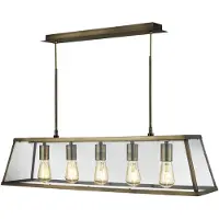 Searchlight Ländliche Hängelampe Voyager 5-flammige antike Bronze