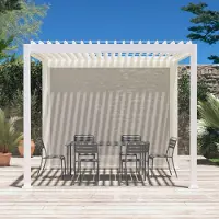 Sweeek - Markise 3m für Pergola Triomphe 3x3m V2, 3x4m, 3x6m - Weiß