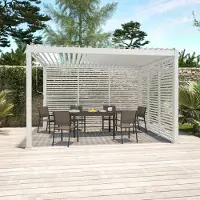 Sweeek - Lamellenwand 100cm für Pergola Triomphe 3x3m V2 3x4m 3x6m - Weiß