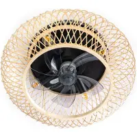 Expo Trading Ventilator mit Lampe Fan.8 Holz