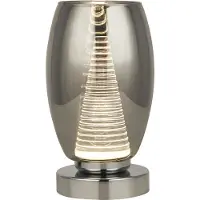 Searchlight Tischlampe Cyclone Chrom mit Rauchglas