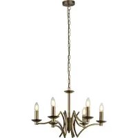 Searchlight 6-Licht-Kronleuchter Ascot Messingmatte
