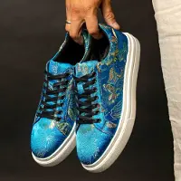 Lureaux Blue Shadow Sneakers - - Schöne bunte Schuhe - Einzigartiger Druck - Herren