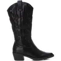 Xti für Damen. 14311901-NEGRO Women's Stiefel 143119 schwarz (35), 3 bis 5 cm, Reißverschluss, Lässig