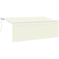 vidaXL Ausziehbare Markise Creme 350 x 200 cm Polyester und Aluminium