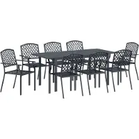 vidaXL Garten Essgruppe 9 stk. Anthrazit Pulverbeschichteter Stahl