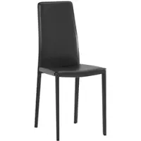 STONES Stuhl aus schwarzem Kunstleder mit bezogener Metallstruktur 41x42xh.95 cm 4 Stk