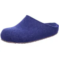Haflinger Schuhe Damen Herren Hausschuhe Pantoffeln Wolle Grizzly Michel 711033, Größe:40 EU, Farbe:Blau