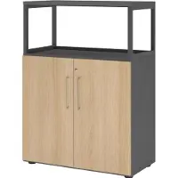 Hammerbacher Regalschrank FlexWall, VFW38T2RG/G/E/BS grafit, eiche 2 Fachböden 80,0 x 40,0 x 109,8