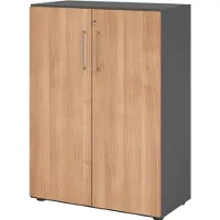 Hammerbacher Regal/Türen 3OH 938T3 Graphit/Nussbaum