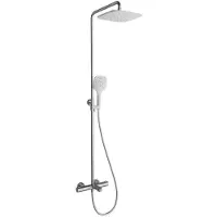 Ravak Termo - Brausegarnitur 300, TE 092.00/150 mit Wannenthermostat, 250 mm, weiß/Chrom X070098