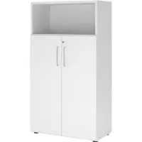 Hammerbacher Regalschrank FlexWall, VFW48T3KG/W/W/BS weiss 3 Fachböden 80,0 x 40,0 x 145,0 cm