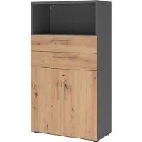 Hammerbacher Regalschrank FlexWall, VFW48K2KG/G/R/BS grafit, asteiche 1 Fachboden 80,0 x 40,0 x 145