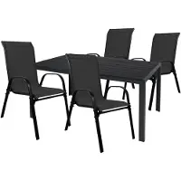 Mojawo Gartengarnitur Sitzgarnitur 5-teilig 180x90cm Aluminium / Non-Wood