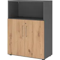 Hammerbacher Regalschrank FlexWall, VFW38T2KG/G/R/BS grafit, asteiche 2 Fachböden 80,0 x 40,0 x 109