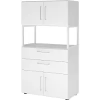 Hammerbacher Kombischrank, 4OH, weiss/weiss