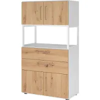 Hammerbacher Kombischrank, 4OH, weiss/asteiche