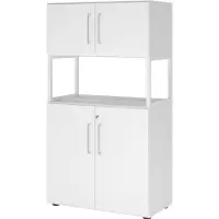 Hammerbacher Regalschrank FlexWall, VFW48K5RG/W/W/BS weiss 1 Fachboden 80,0 x 40,0 x 145,0 cm
