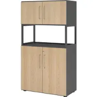 Hammerbacher Regalschrank FlexWall, VFW48K5RG/G/E/BS grafit, eiche 1 Fachboden 80,0 x 40,0 x 145,0