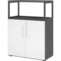 Hammerbacher Regalschrank FlexWall, VFW38T2RG/G/W/BS grafit, weiss 2 Fachböden 80,0 x 40,0 x 109,8 c