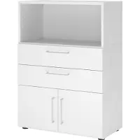Hammerbacher Regalschrank FlexWall, VFW38K1KG/W/W/BS weiss 2 Fachböden 80,0 x 40,0 x 109,8 cm
