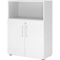 Hammerbacher Regalschrank FlexWall, VFW38T2KG/W/W/BS weiss 2 Fachböden 80,0 x 40,0 x 109,8 cm