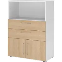 Hammerbacher Regalschrank FlexWall, VFW38K1KG/W/E/BS weiss, eiche 2 Fachböden 80,0 x 40,0 x 109,8 cm