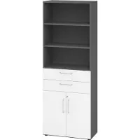 Hammerbacher Kombischrank 6 OH 968K2 Graphit/Weiss