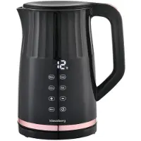Klausberg Elektrische Wasserkocher KB-7896 1,7L Schwarz 1850-2200W mit Temperaturregelung und LED-Display