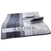 Dyckhoff Saunatuch "Saunatuch Karo", beige (silberfarben), B:80cm L:200cm, Walkfrottee, Obermaterial: 100% Baumwolle, Handtücher, Saunatuch, mit dekorativen Kästchen