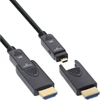 InLine HDMI AOC Kabel, Ultra High Speed HDMI Kabel, 8K4K, schwarz, 10m