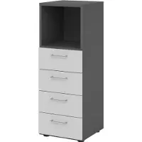 Hammerbacher Regal 3OH, 4 Schübe, BS Graphit/Grau