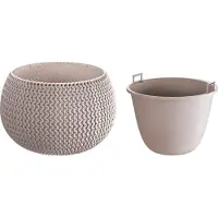 Prosperplast Pflanzkübel "Splofy Bowl" in schicker Strickoptik" ØxH: 29x19 cm, inkl. Einsatz mit Henkeln